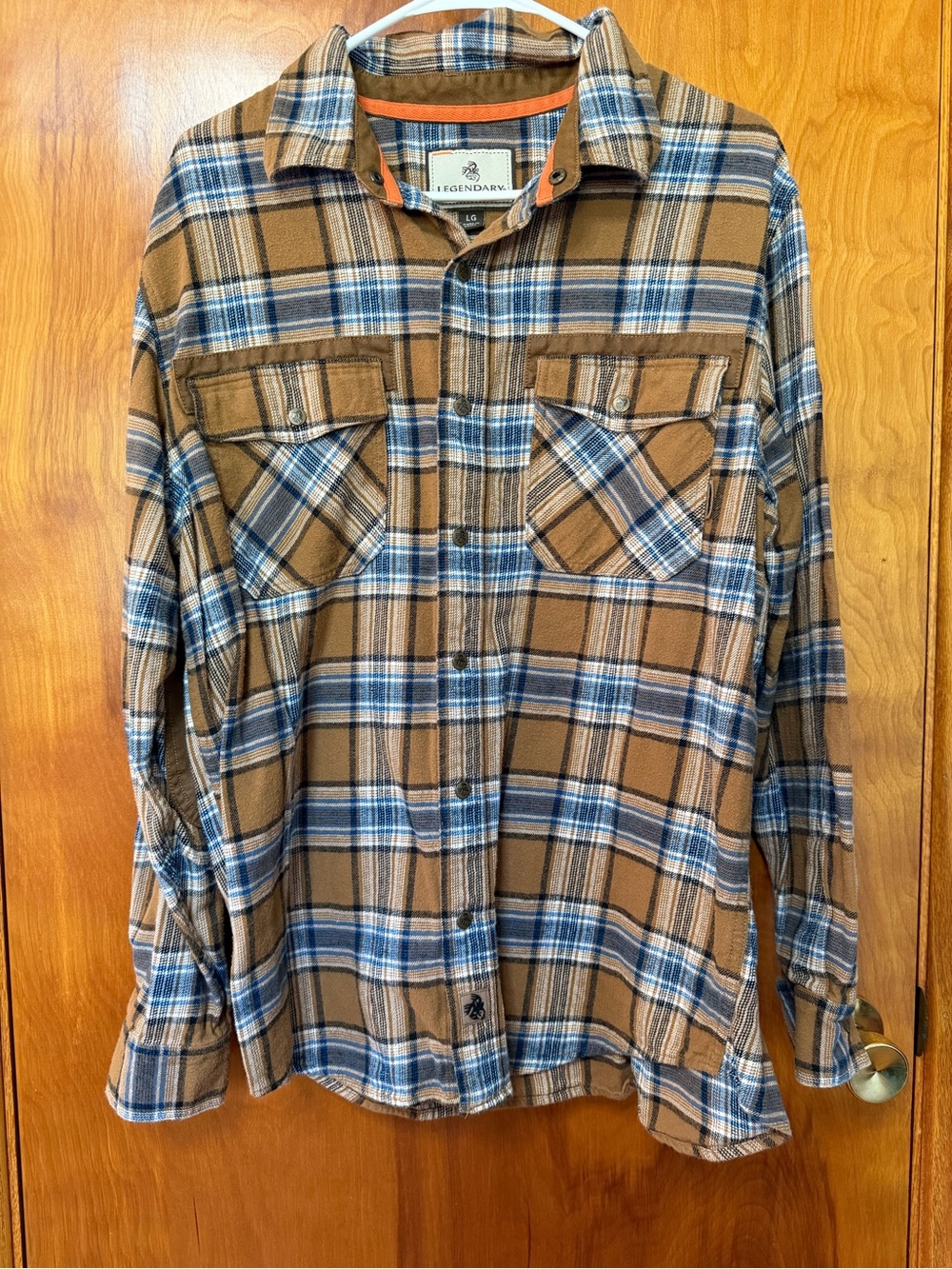 Legendary Whitetails Brown and Blue Plaid Button-Down Shirt